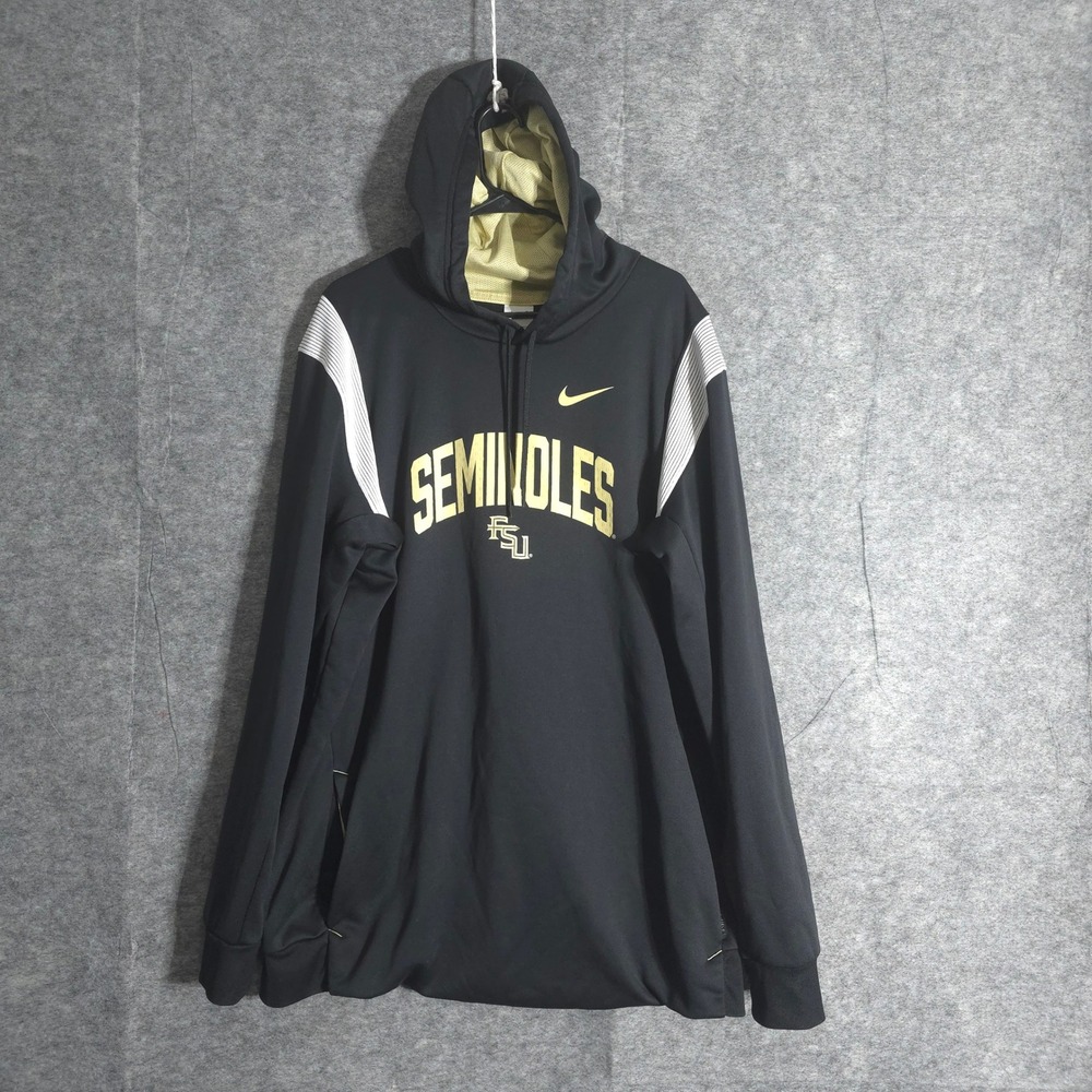 Nike Therma Fit Hoodie Mens XXL Tall Black Gold FSU Seminoles Athletic Football